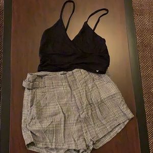Urban Outfitters black & white cotton shorts
